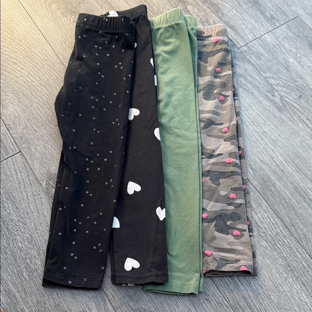 GAP Kids Leggings Set - Black, Green, Camo good condition